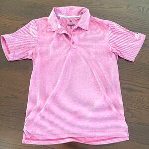 Addias stripped raspberry color  golf shirt excellent condition